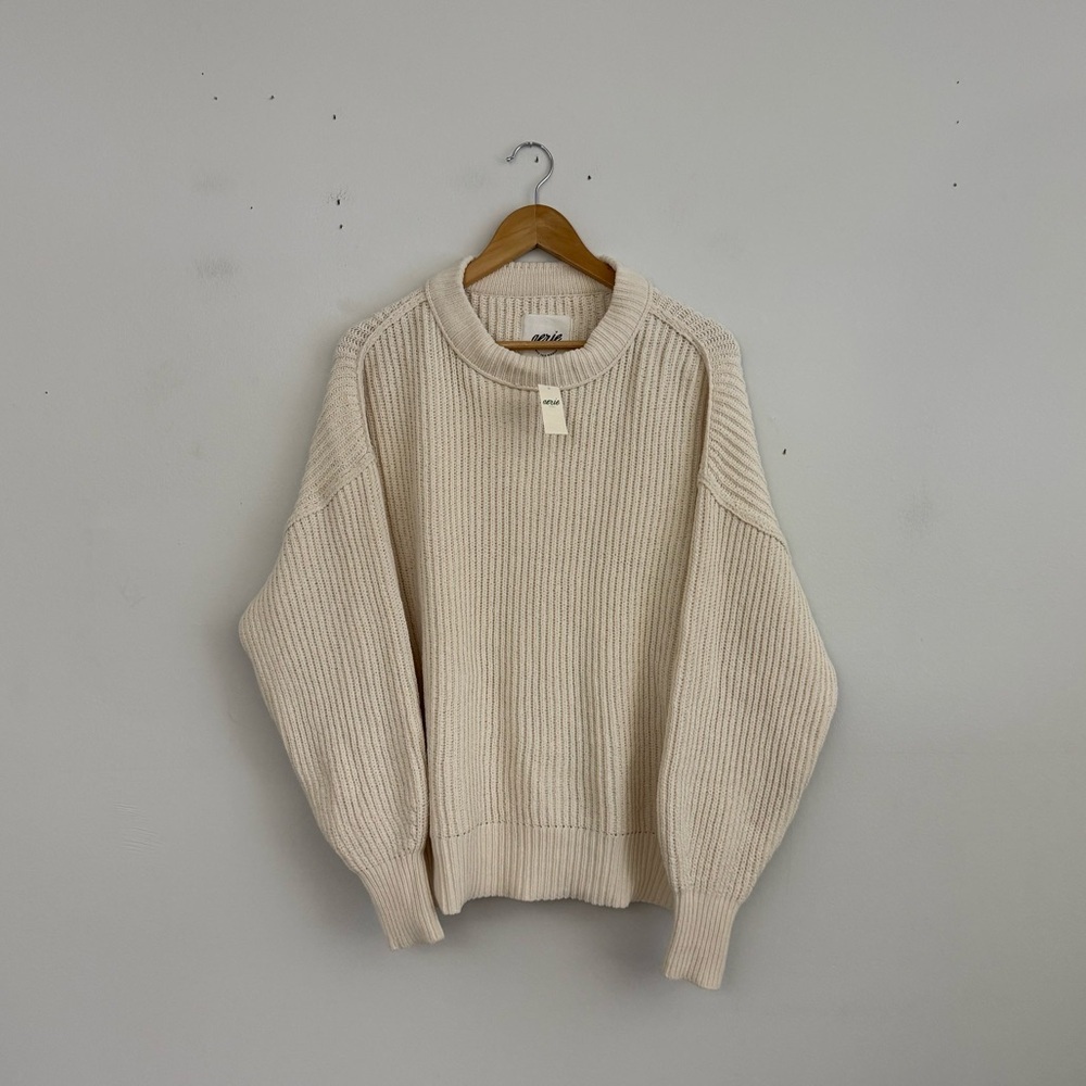 Aerie Cozy Cream Chenille Ribbed Sweater NWT - Picture 3 of 6